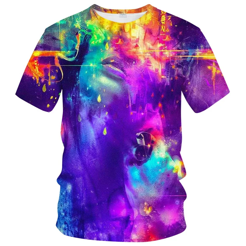 Abstract Tie Dye Graphic T Shirt for Men y2k Streetwear Tops 3D Printed Casual T-shirt Summer Pop Womens Clothing Funny Kids Tee