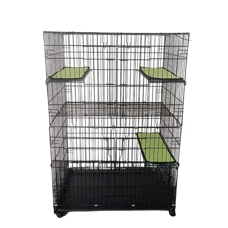 

Cat cage, large space three-layer platform, foldable pet cat cage