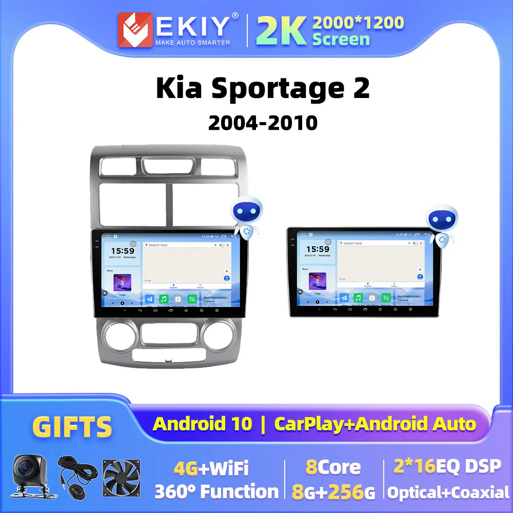 

JUSTNAVI для Kia Sportage 2 2004-2010 Android 10,0 автомобильный радиоприемник Carplay видеоплеер DSP 2 din 4G WIFI мультимедийный плеер головное устройство