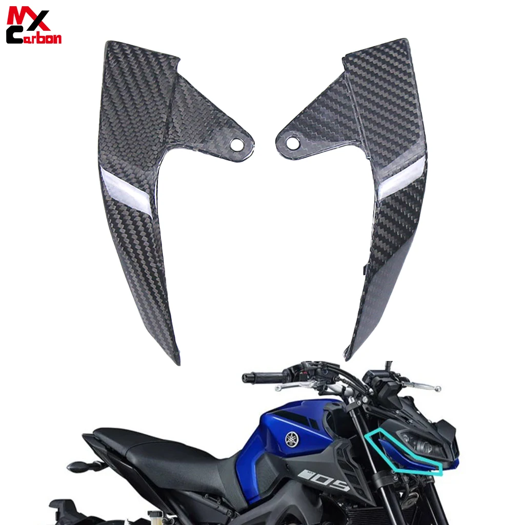 

Motorcycle Front Headlight Side panel Accessories for Yamaha MT09 FZ09 2013 2017 2018 2019 2020 Real Carbon Fiber Side Fairing