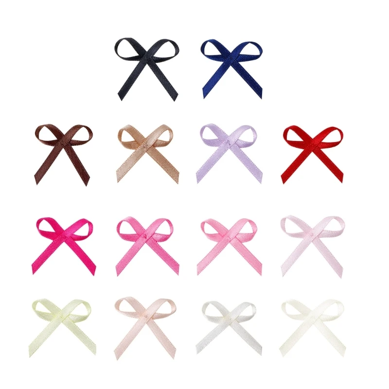 200x/set Sewing Embelishments Bowknot Satins Ribbon Bows Mini Bows for DIY Craft