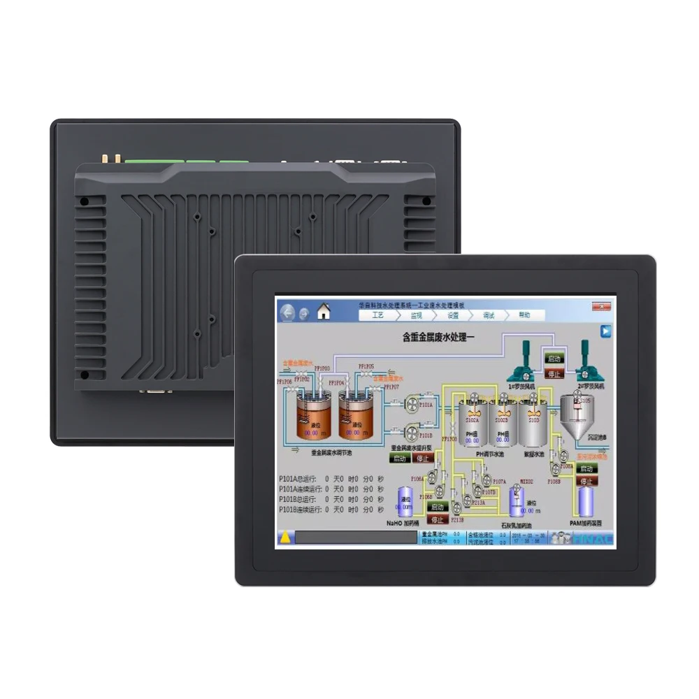 8 10.4 15 inch VESA Wall Embedded fanless resistive pcap touch screen industrial all in one pc