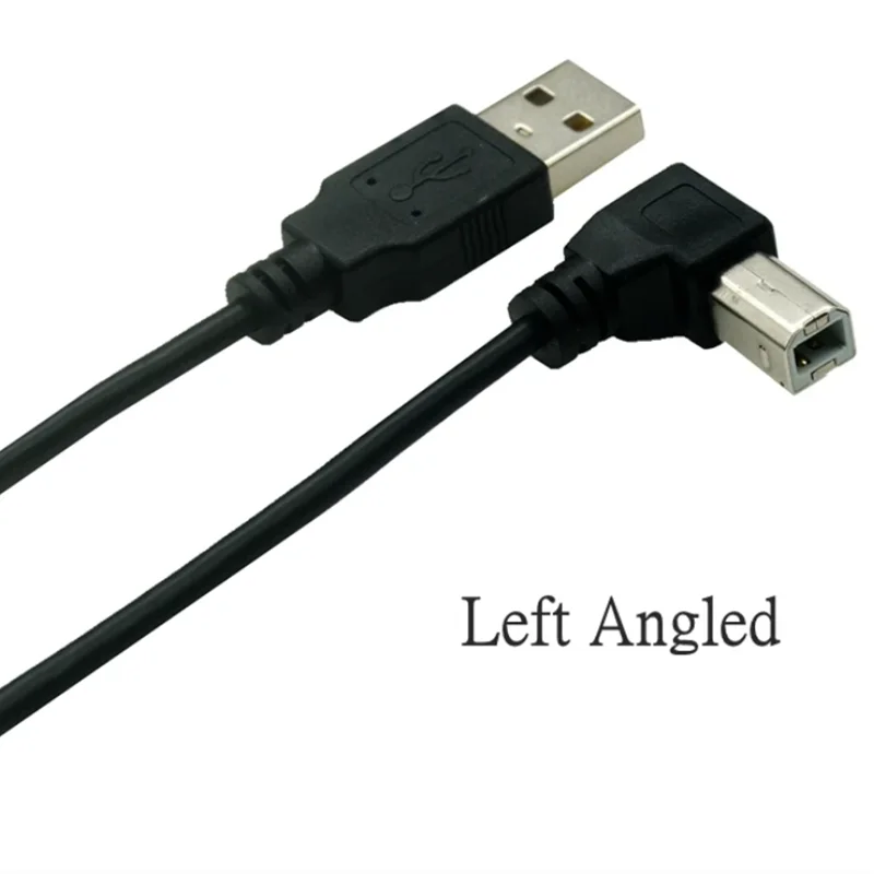 USB 2.0 A Male to USB B Male Type B BM Cable Up Down Left Right Angle Printer scanner 90 degree Cord BM Angled 0.3m 0.5m 1m 1.5m