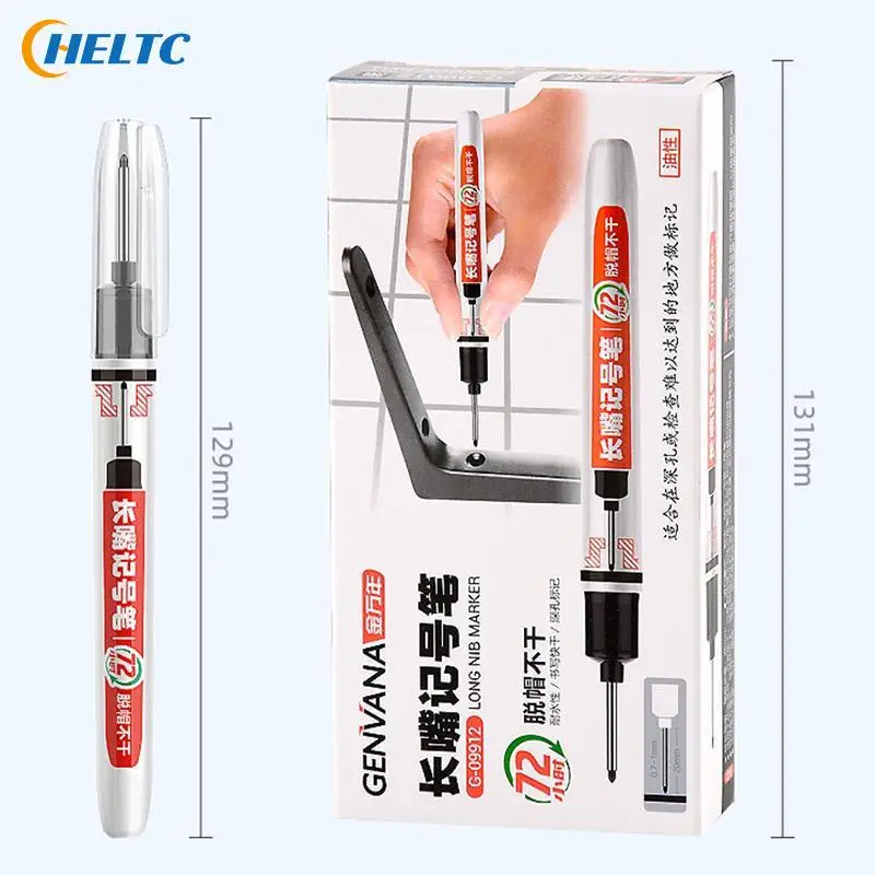 20mm Long Nib Markers Pen Write Smoothly Woodworking Oil Based Deep Hole Woodworking Marker Pen Red/Black/Blue/White Ink Tool