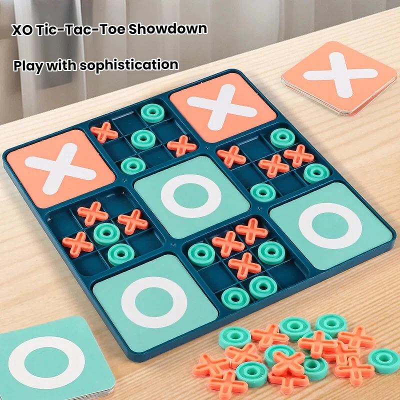 Nine-Square Xo Tic-Tac-Toe Board Game Suitable Boys and Girls, an Early Education Tabletop Game That Trains Logical Thinking Toy