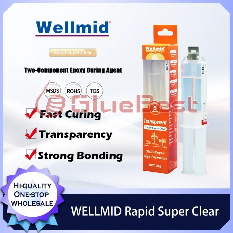 

WELLMID High Performance Transparent Quick-Drying AB Curing Agent for Jewelry Gemstones Crystal Adhesion and Bonding Product