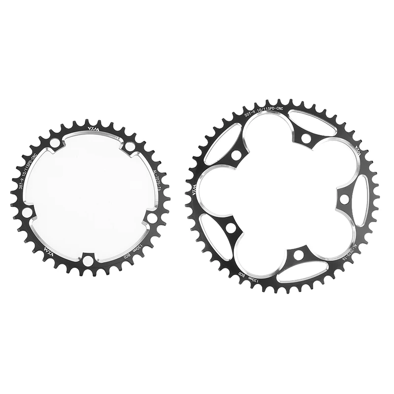 Plateau de chaîne de vélo 130 BCD Narrow Wide Stars 38-60T AL7075 pour vélo de route, avec engrenages positifs et négatifs