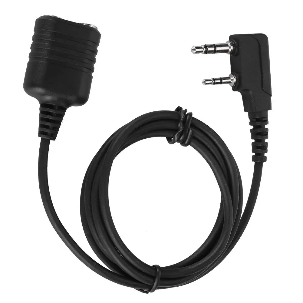 2-Pin K-Head Walkie Talkie Microphone Headset Extension Cable - Hand Mic Accessory for Enhanced Communication