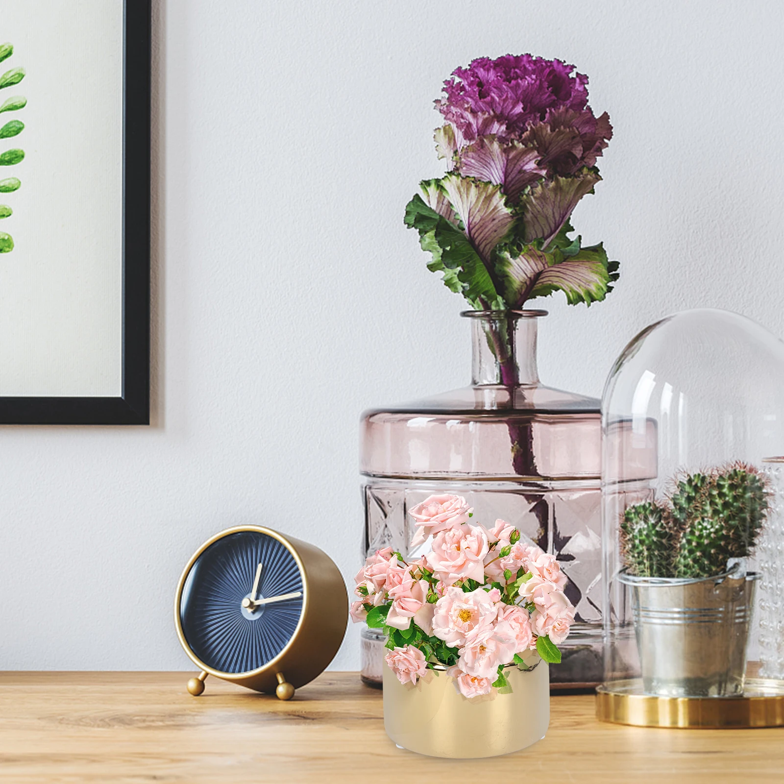 

Golden Nordic Ceramic Vase Stylish Home Office Desktop Adornment for Small Bouquets Dried Flower Arrangement Ceramic Vase