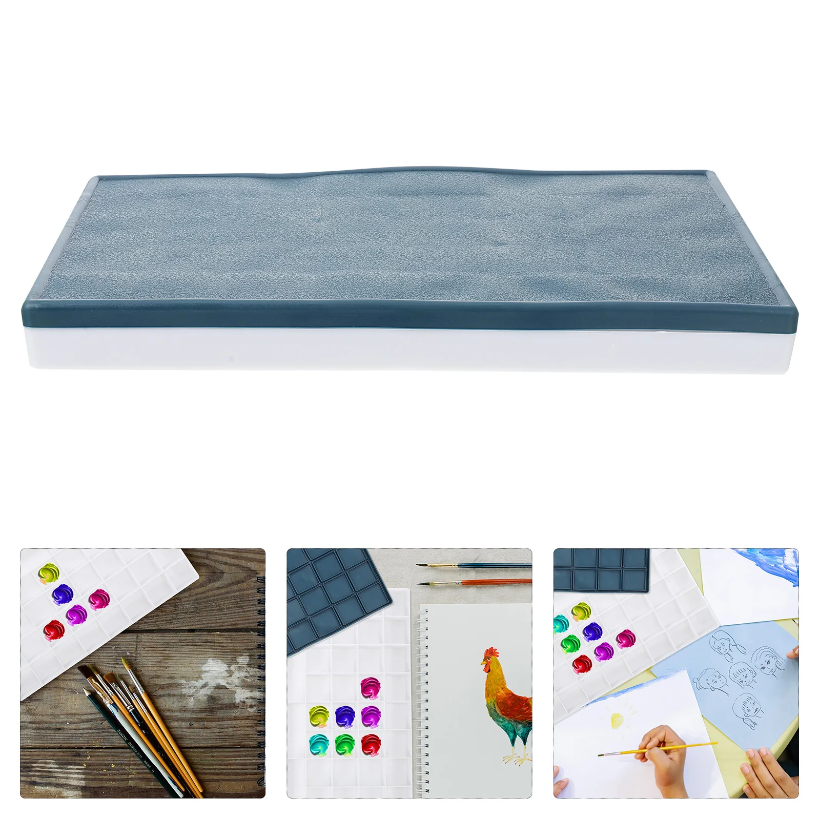 

3pcs Large-Capacity Watercolor Box Durable Plastic Pigment Container With Lid Sealed Gouache Case Lightweight Splicing Pigment