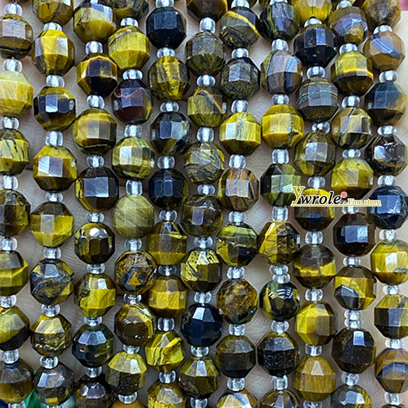 Natural Gem Stone 7x8mm Faceted Cone Column AA Apatite Loose Space Beads for Jewelry Making Diy Bracelets Charms Accessories