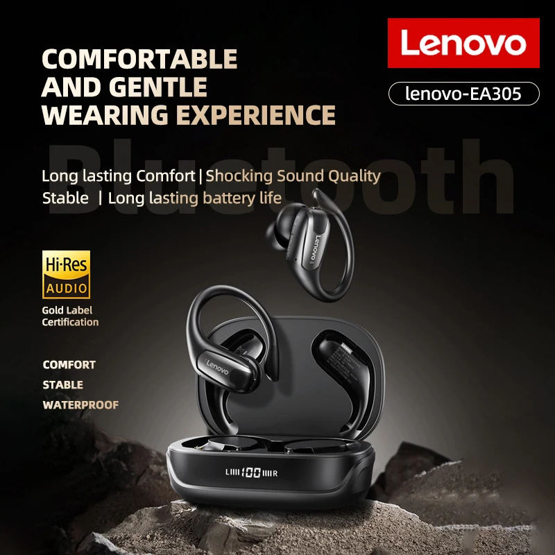 

Bluetooth-наушники Lenovo EA305 с эргономичными динамическими драйверами 14,2. Панорамный звуковой эффект с поворотом на 360 дюймов.