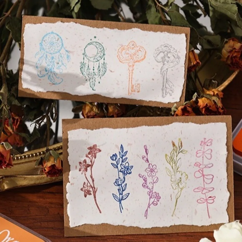 New Square Student Ink Pad Multiple Colors Neutral Ink Self Ink Stamp Eco-cotton Quickly Drying Stationery Inkpad Holiday Gifts