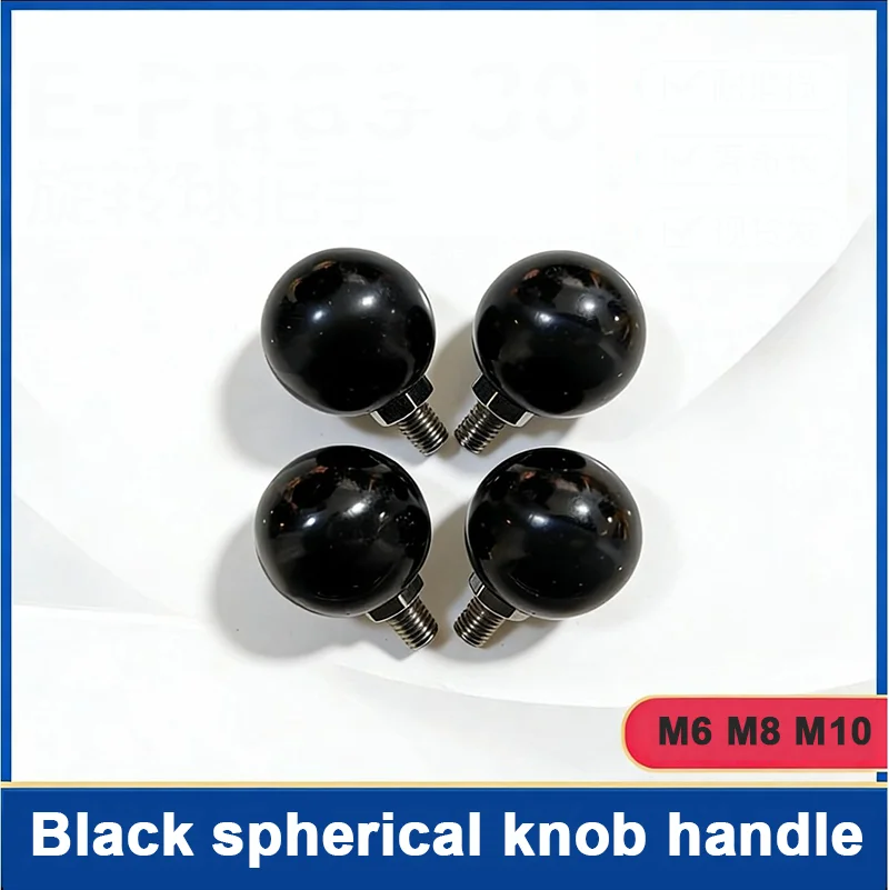 1-5Pcs M6-M10 Black Ball Knobs With External Threaded Bakelite Lever Knob Grip Handles Of Furniture Or Machine Tool Replacement