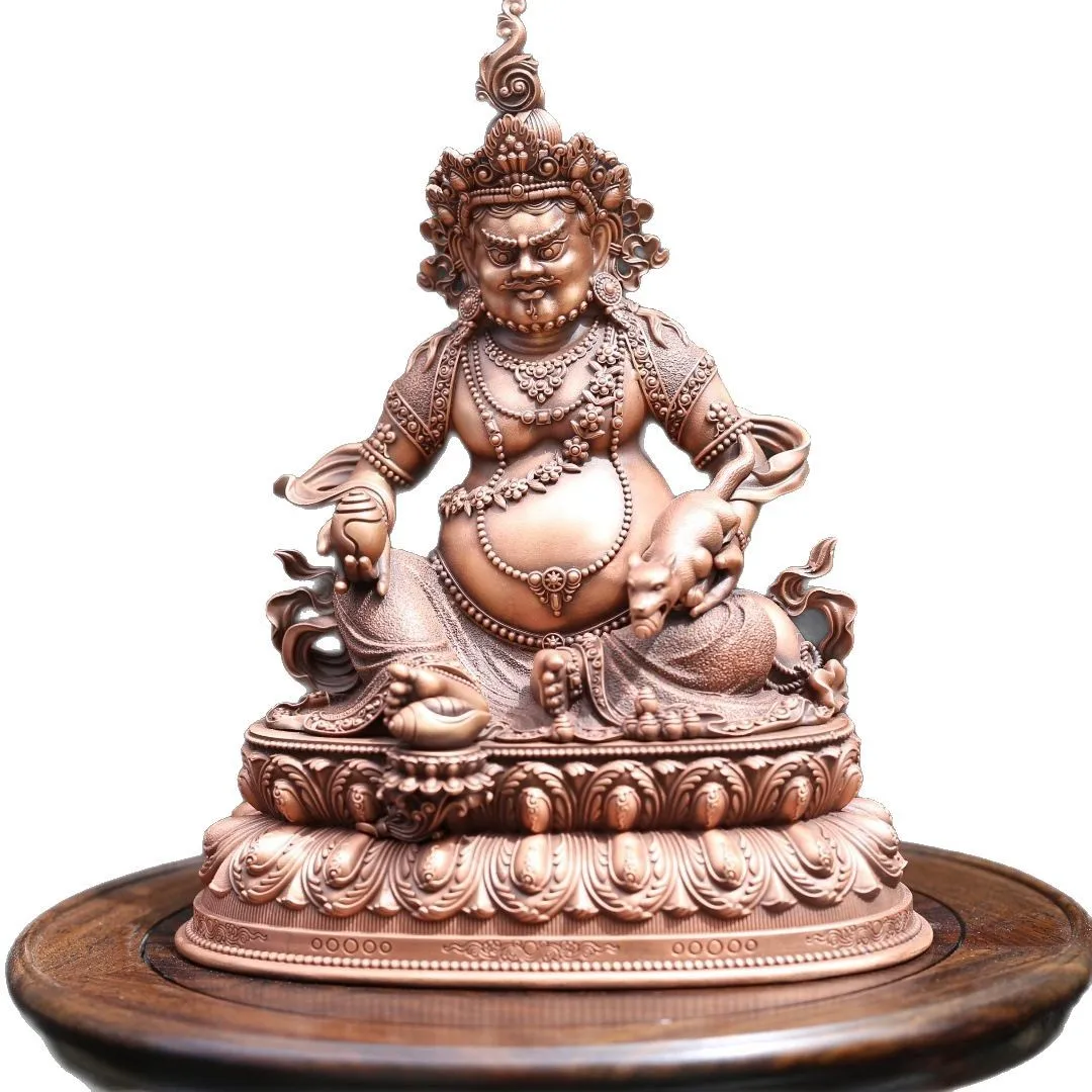 CZ Jin Manfu Statue Copper Yellow God of Wealth Small Buddha Ornament Tibetan Buddha Statue Metal Crafts