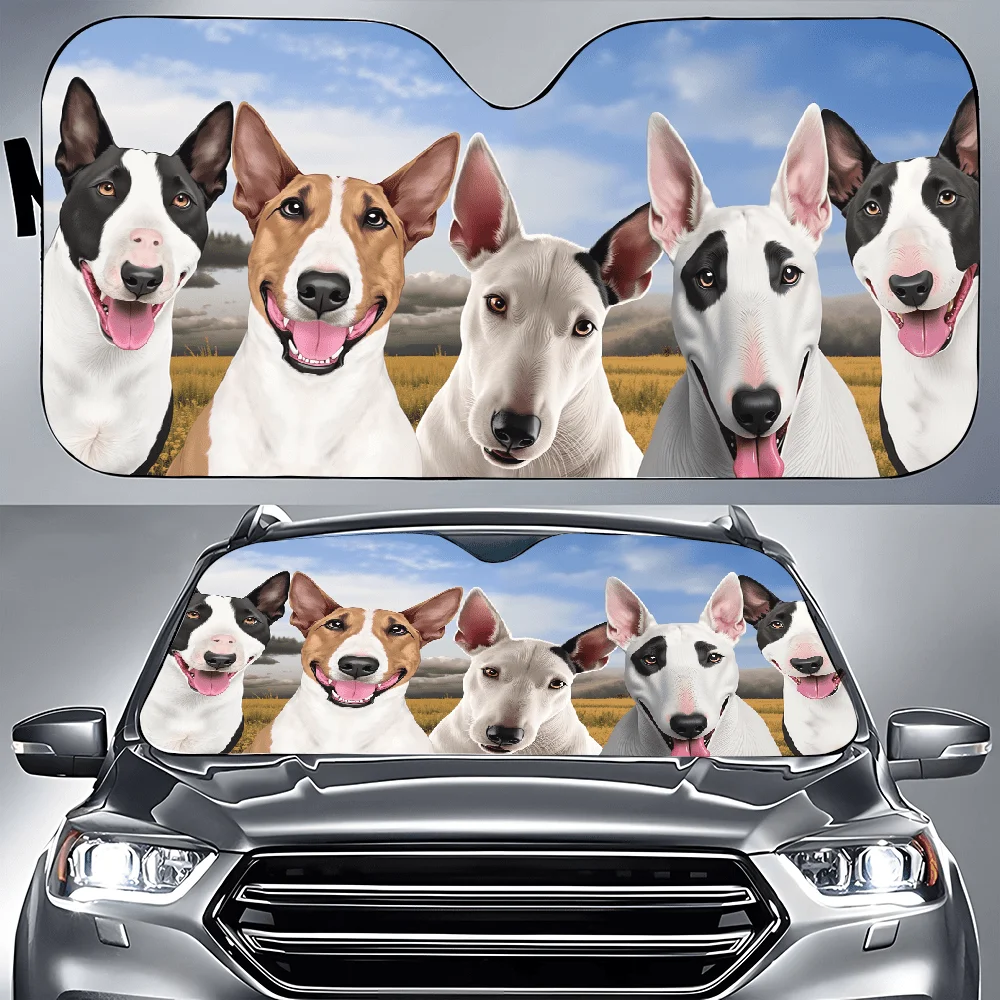 Group Of Dogs Standing In A Field Car Auto Sunshades Car Sunshade, Front Window Sun Cover For Car, Auto Sunshade For Car Decor,