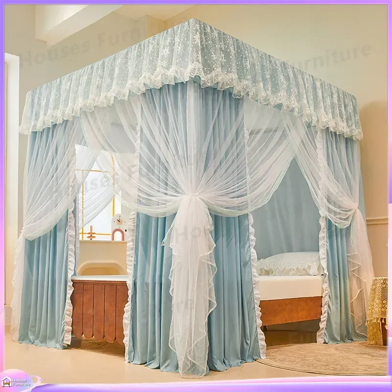 Mosquito net new windshield bed curtain palace integrated household bed mantle double-layer shading door dust-proof princess