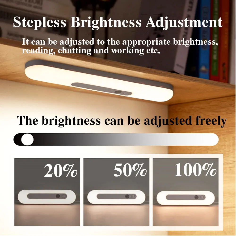 LED Night Light Magnetic Suction Design Adjustable Color Temperatures Rechargeable  Li-ion Battery Indoor lighting Cabinet light