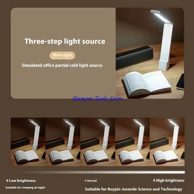 

57BE Rechargeable LED Bedside Light Folding Reading Light Small Desk Lamp Lighting