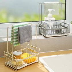 Creative Multi-functional Sponge Cloth Drain Rack Holder Kitchen Iron Steel Ball Dish Detergent Storage Rack Household Organizer