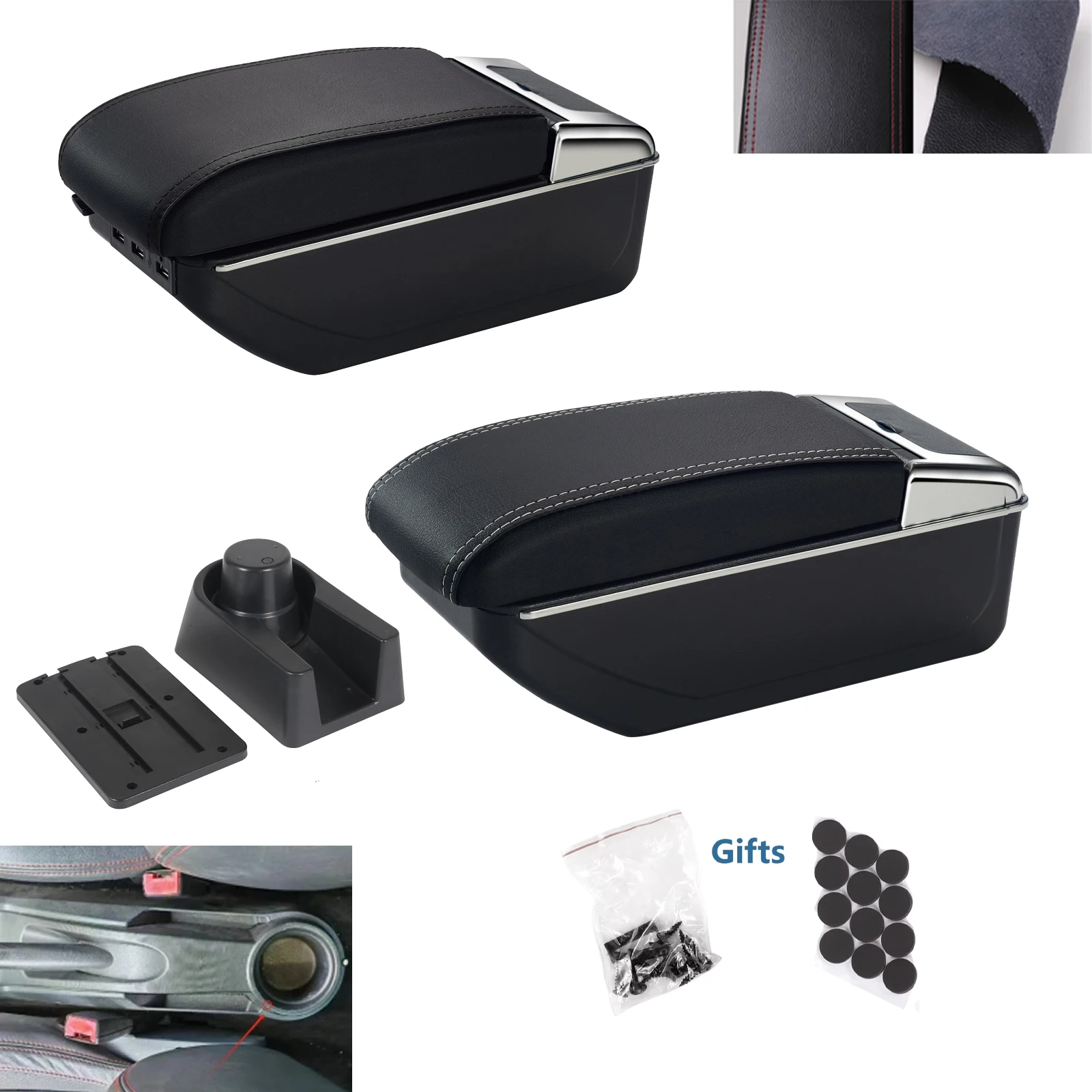 For Seat Ibiza Armrest Box for Seat Ibiza 6j Ibiza 6L Car Armrest Auto Storage Box Retrofit Parts Interior Car Accessories Arm