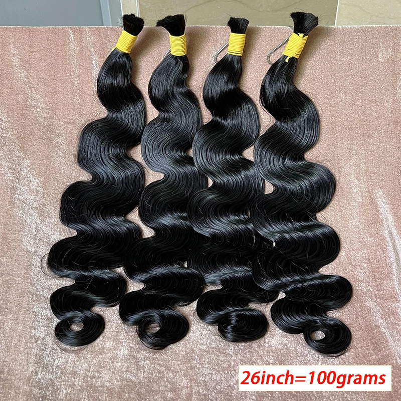 الجسم موجة لا لحمة الضفائر الشعر 100% غير المجهزة الشعر البشري تجديل الشعر لا لحمة 15A مجعد السائبة عذراء الشعر للتضفير # 1ب