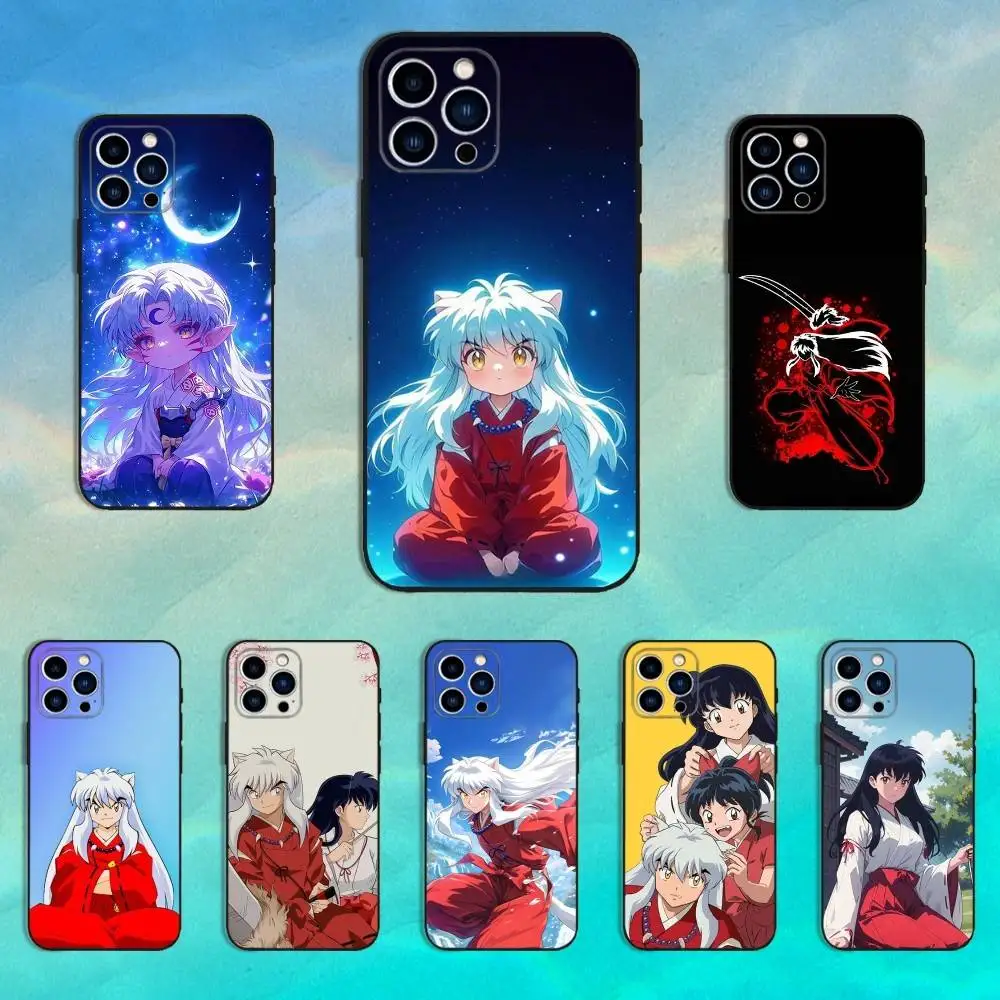 

Anime Inuyasha Popular Phone Case For iPhone 16,15,14,13,12,11 Plus,Pro Max,XS,X,XR,SE,Mini,8,7,Soft Silicone Black Cover