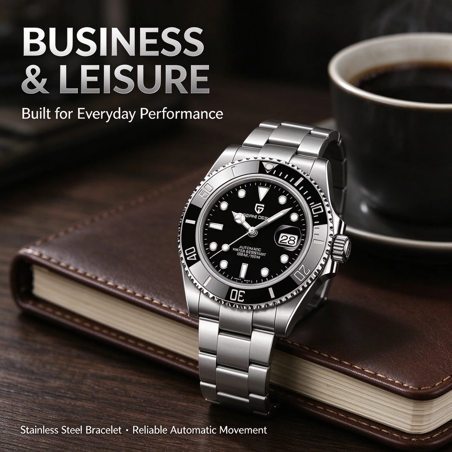 2026 New PAGANI DESIGN PD-1639 Men Mechanical Watch 40mm Ceramic Rotating Bezel 100M Waterproof Luminous Date Diver Wristwatches Gift Watch