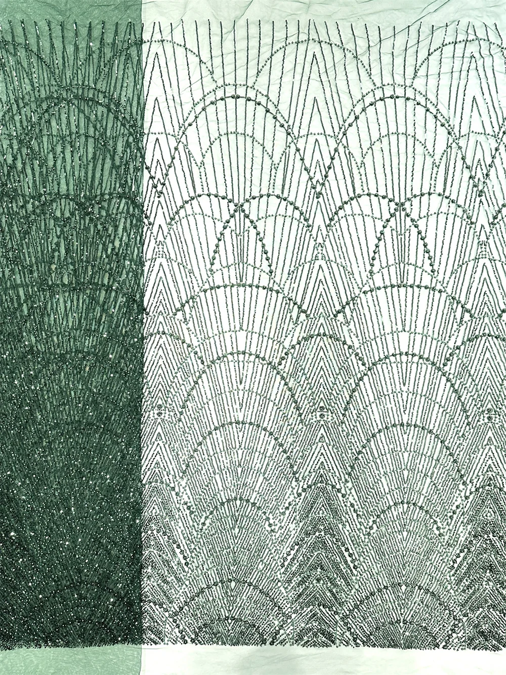 

2025 Latest High Quality African Nigerian With Sequins Tulle Sewing Lace Fabric Beaded Embroidery Dresses Women Sequins 5Yards