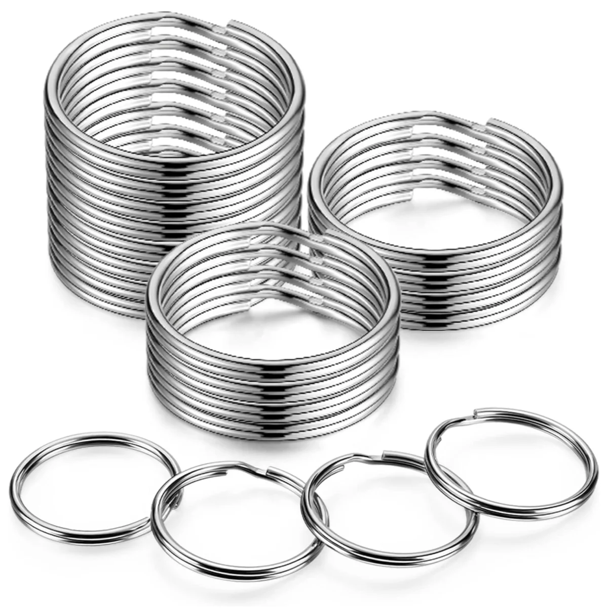 Porte-clés en métal pour poignées, porte-clés fendu amovible pour la maison, la voiture, le bureau, les accessoires de bricolage, kit exécutif, 25mm, 10 pièces, 20 pièces, 40 pièces, 100 pièces