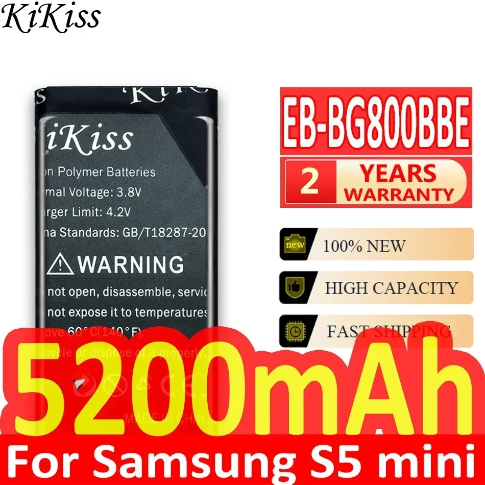 

KiKiss 5200 мАч EB-BG800BBE EB BG800CBE Аккумулятор для Samsung Galaxy SV Mini S5 Mini S5mini G870 SM-G800F G800 G870A G870W