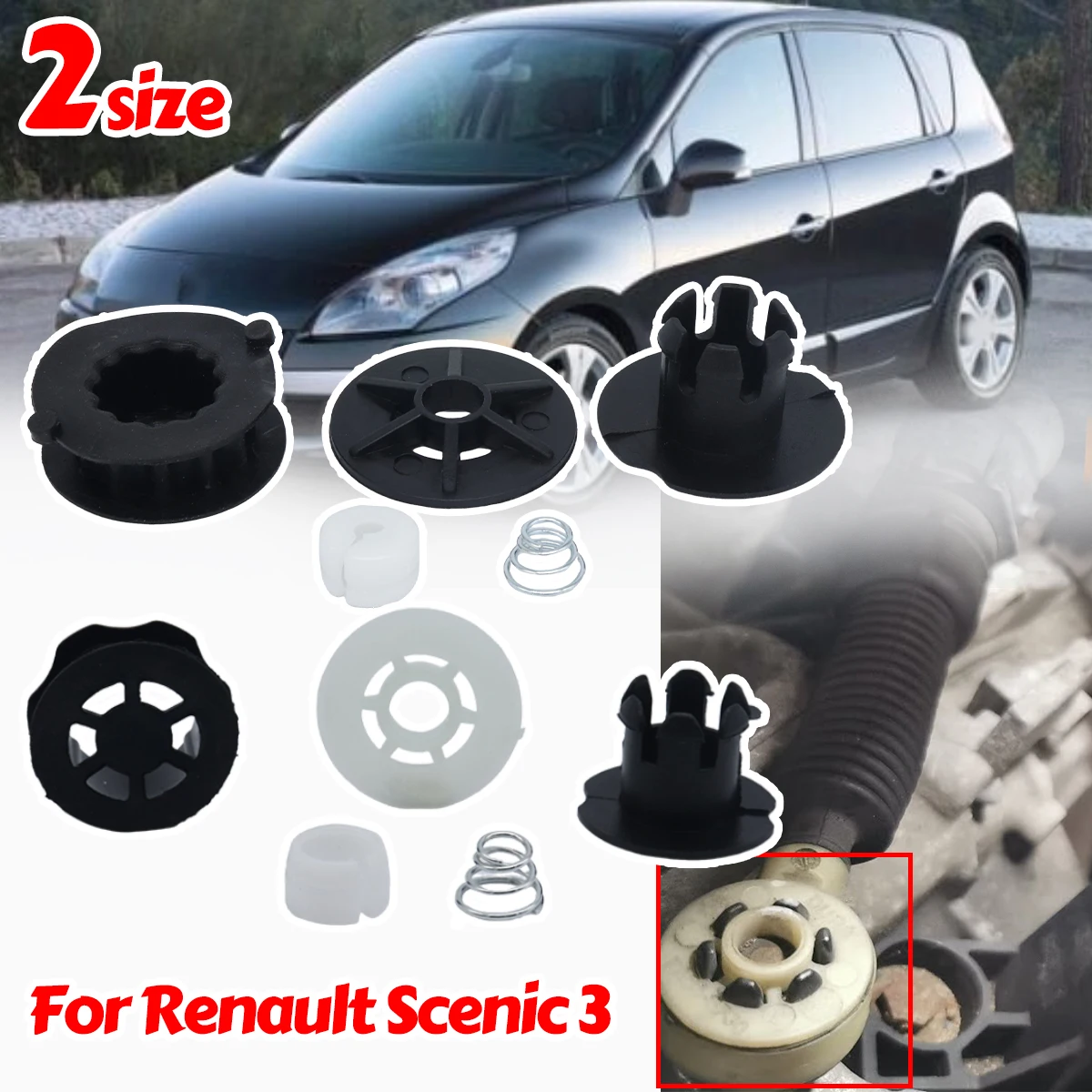 

For Renault Scenic 3 Gear Shift Bushing End Linkage Sleeve Connector Adapter Selector Buckle Grommet Clip Kit Auto Fastener Rod