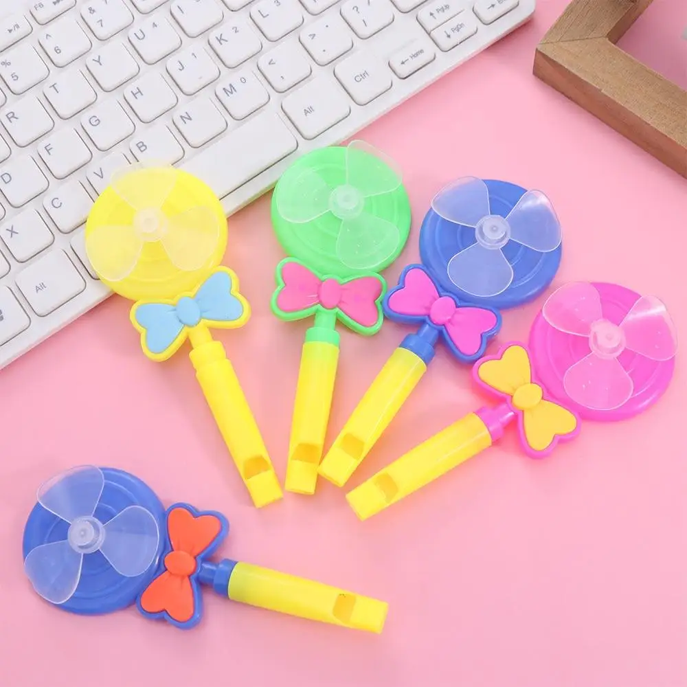 Colorful Lollipop Whistle Windmill Toys Plastic Random Color Candy Color Whistle Windmill Hanheld Fun Colorful Whistle Windmill