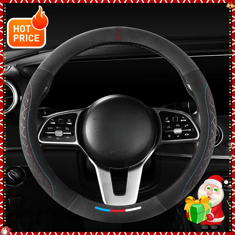 

2025 высококачественные чехлы на руль 37-38 см, нескользящая замшевая кожа, универсальные автомобильные аксессуары для гольфа BMW Peugeot Mazda