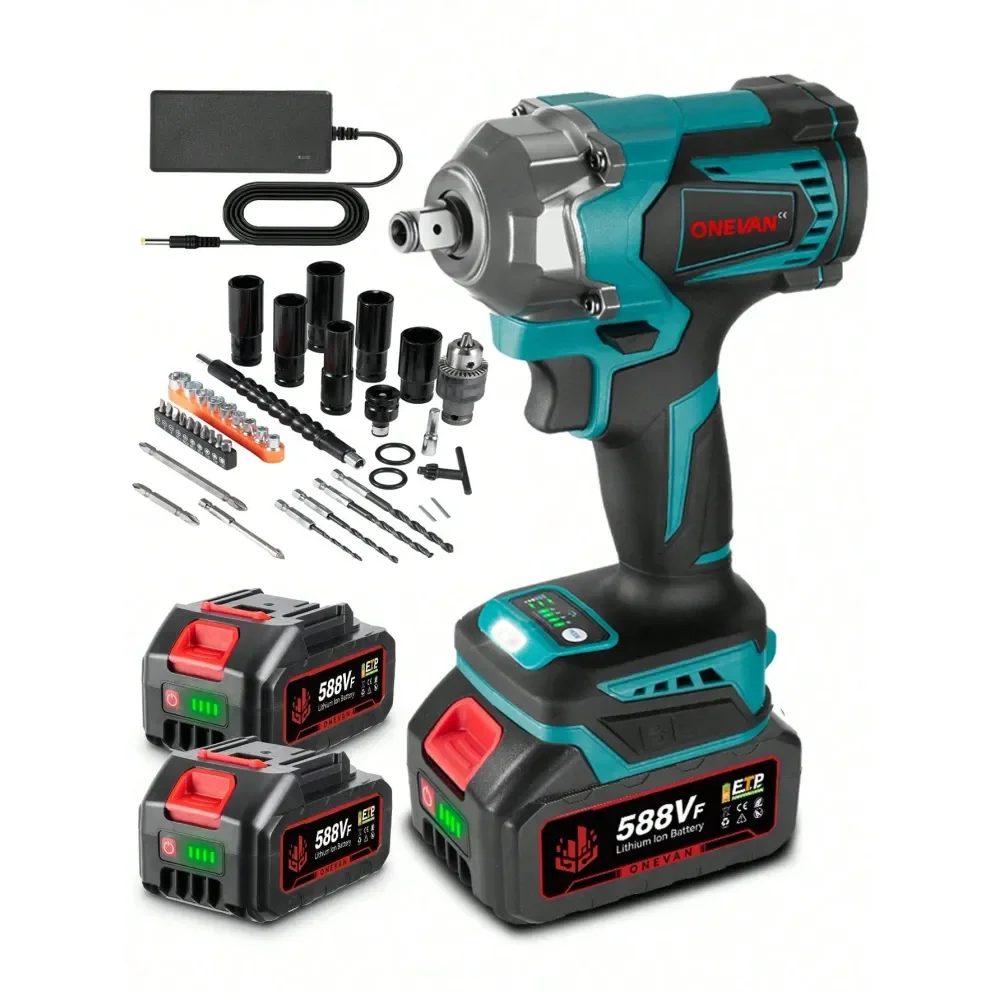 

Electric Impact Wrench 1200N.M Brushless 3 Funtion 1 2 Inch Cordless Electric Screwdriver Electric Drill Set