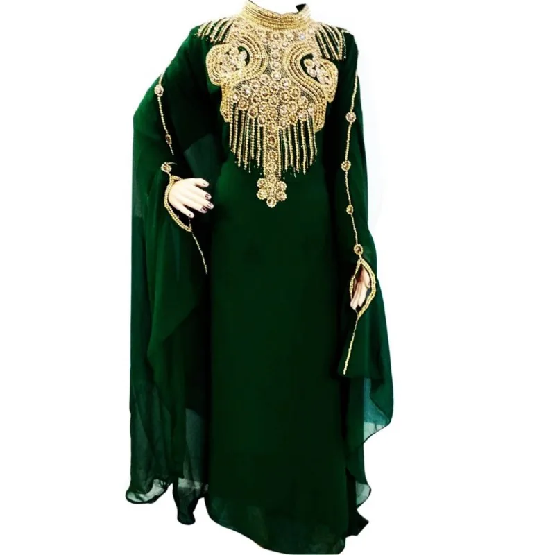 Moroccan Dubai Kaftans Farasha Abaya Dress Very Fancy Long Gown Fashion Trend