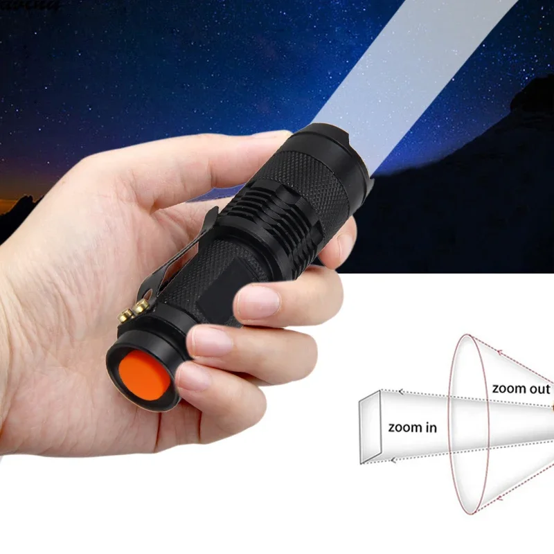 1/3/5/10Packs Portable Mini Q5 LED Flashlight Zoomable Tactical Lamp Torch Adjustable Focus Flashlight for Gift Hiking Camping