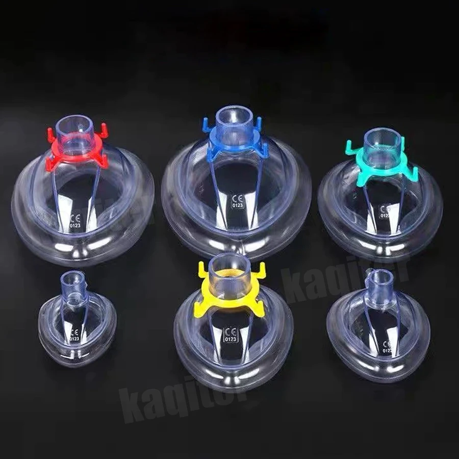 

Маска для анестезии из ПВХ, стерилизованные одноразовые маски для лица с вращающимися пропитками для взрослых и детей, животные, 6 размеров, дыхательная маска для СЛР