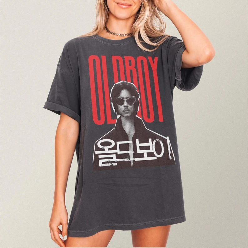 Oldboy Graphic Tee Y2K Korean Movie Inspired Graphic Print Short Sleeve Harajuku Y2K Casual T-shirt Men Women Streetwear Tops