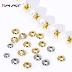 3mm/4mm 14K Gold Plated Brass Tiny Bead Caps For DIY Bracelet Necklace Making Findings Accessories,Supplies For Jewelry