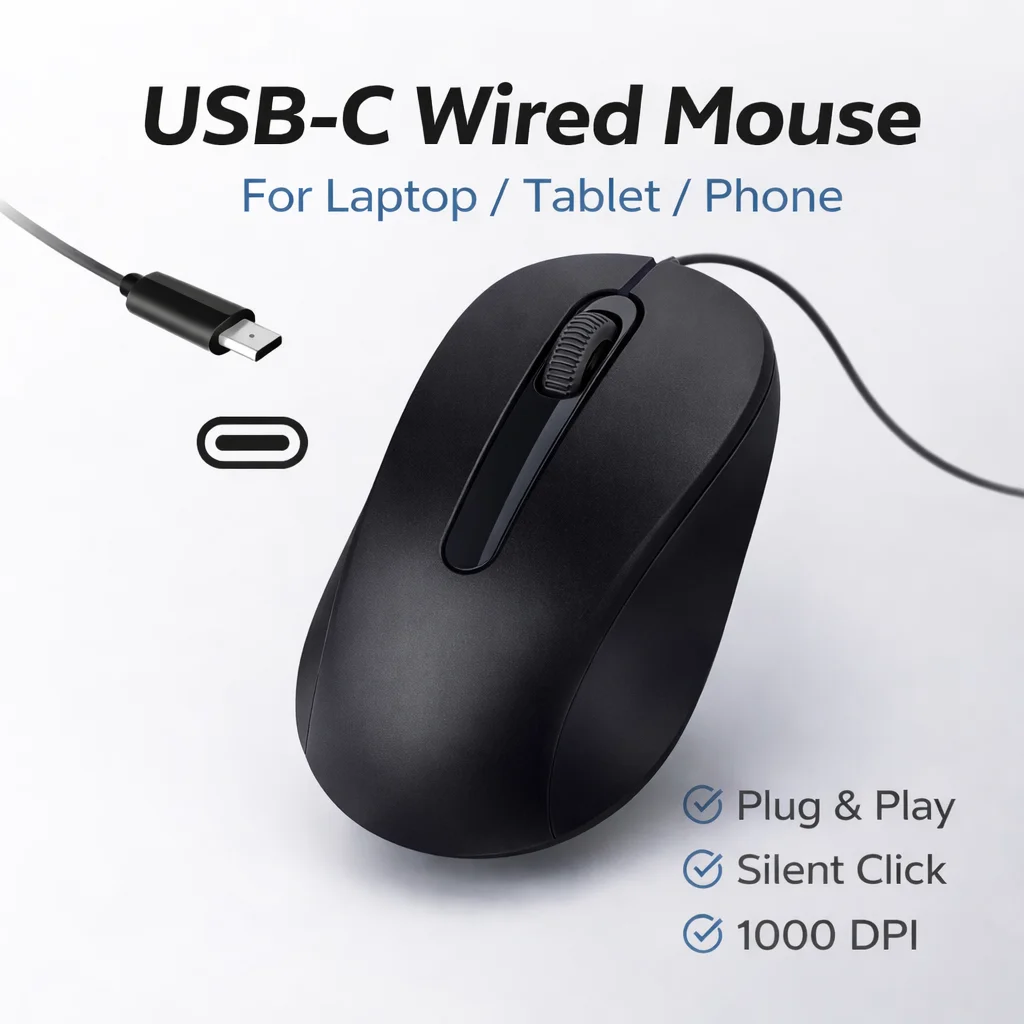 Usb C Wired Mouse S…