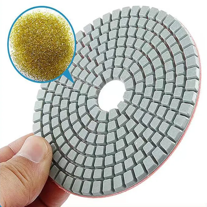 Tampone per lucidatura diamantato da 4 pollici 100mm, tampone per smerigliatrice angolare 50 #150 #, tampone per lucidatura a umido in pietra di granito di marmo s