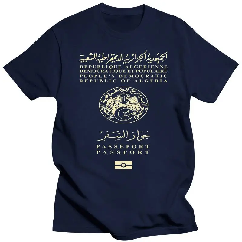 Summer Fashion Funny Mens Clothing AlgerianPassport Tshirt T Shirt Morocco Algeria Africa Patriotism I Love Algeria Oran