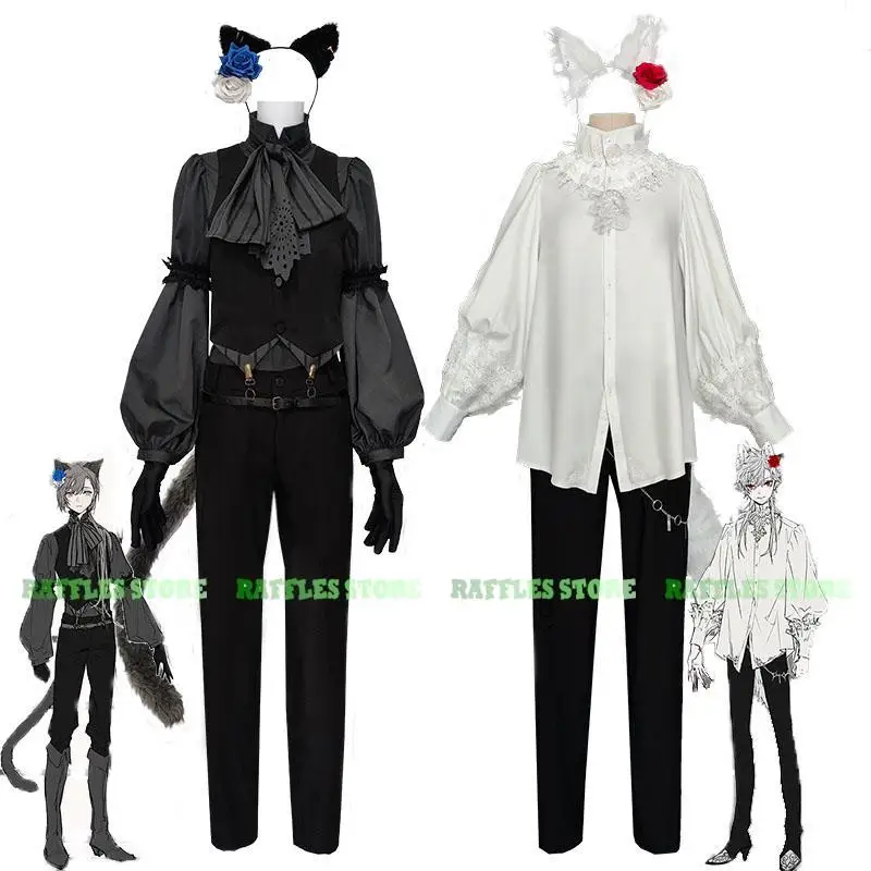 Vtuber Kuzuha Vamp مخصص تأثيري ساشا كانكانا الملابس شعر مستعار طويل الشعر أنيمي دعوى هالوين للجنسين Lordly