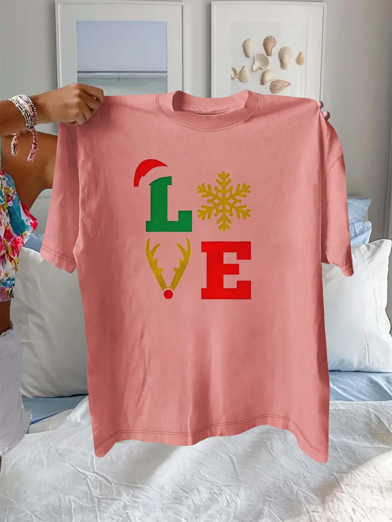 Design d'amour de noël élégant, grande taille, avec Motifs de flocons de neige et de renne, vêtement élégant à la mode