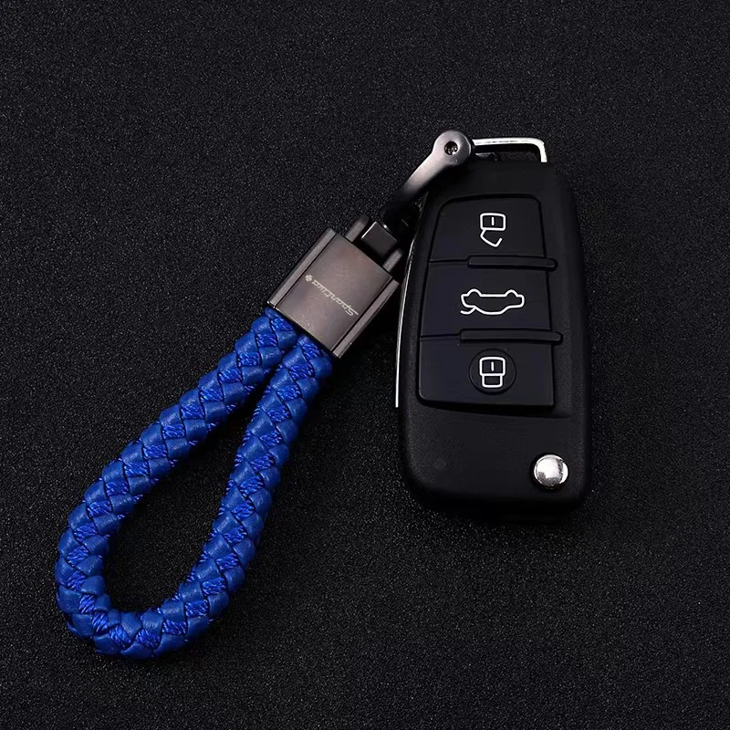 Metal key chain with logo Metal Keychain Nylon Braided Rope Key Ring Car Key Ring For Alfa Romeo Sponciva Accessori Senior sense