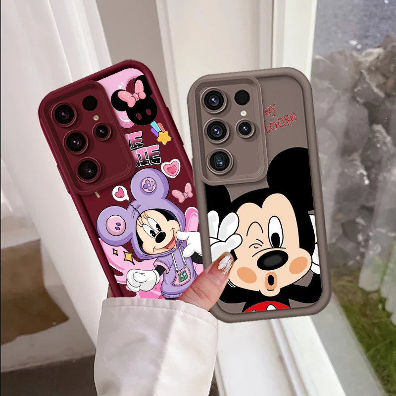 Disney Mickey Minnie Cute For Samsung Note 20 S24 S23 S22 S21 S20 Ultra Plus FE A25 A23 A22 A15 A31 5G Eye Ladder Cover