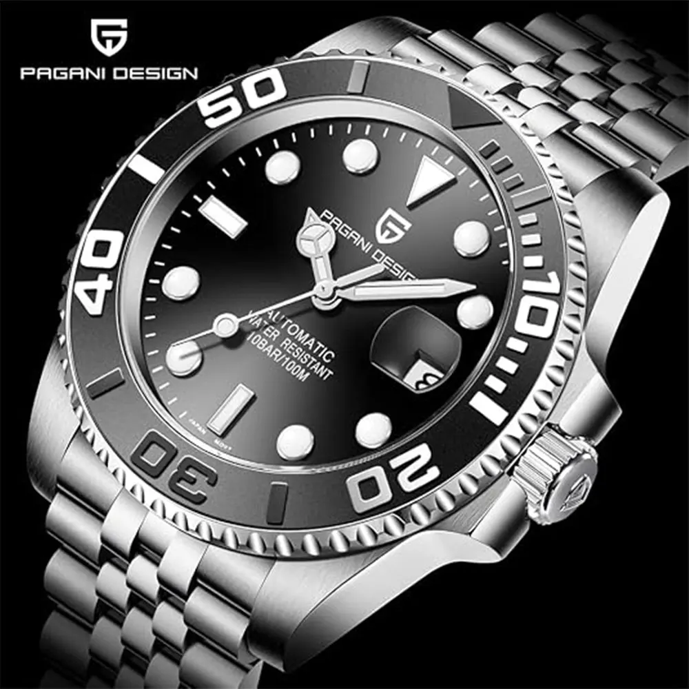 New PAGANI DESIGN PD-1651 Man Mechanical Watch Sapphire Glass Automatic Men Wristwatch 40MM Stainless Steel Sports Watches Men's