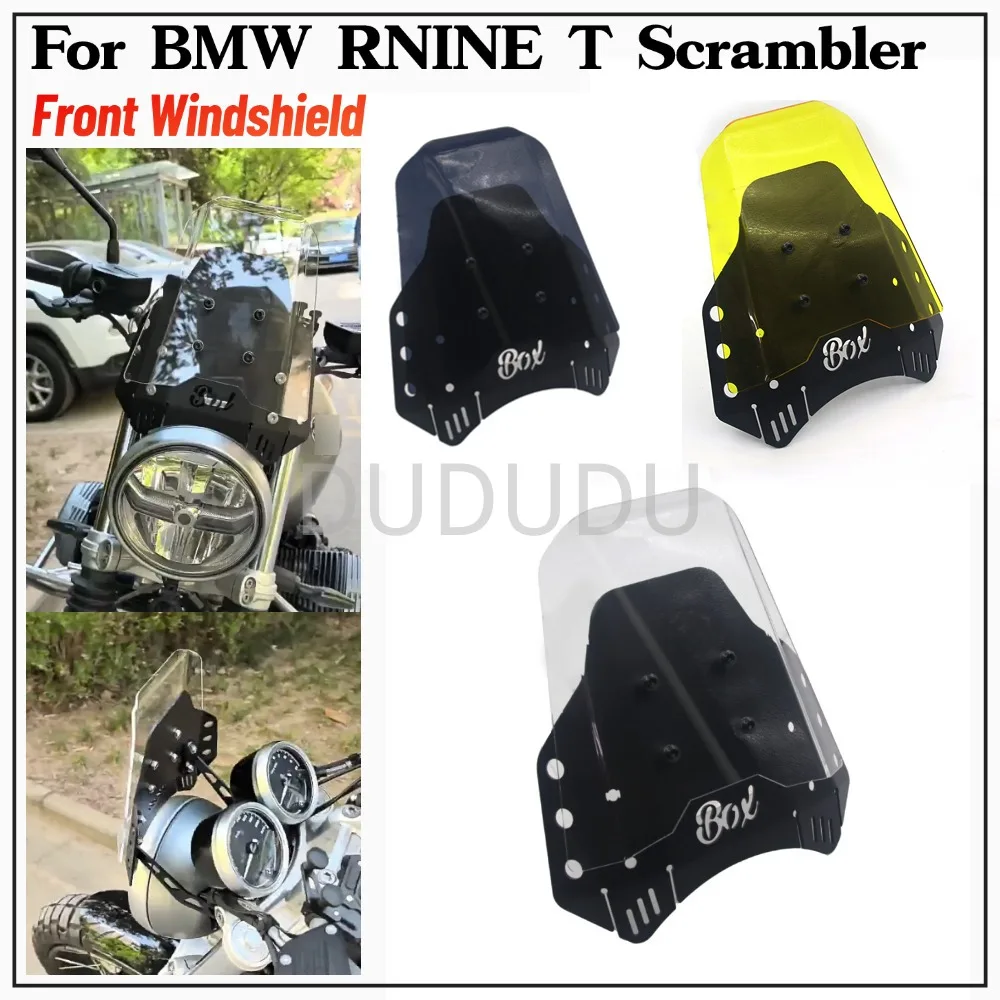 

Для BMW R NINE T RNINET Scrambler из алюминиевого сплава, прозрачное маленькое лобовое стекло, декоративная крышка на переднее лобовое стекло, подходит для BMW R NINE T