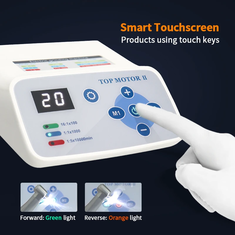 

Dental TOP MATOR2 Blue Touch Screen External Micro Motor Brushless LED Electric Motor Handle Dental Advanced Clinical Equipment